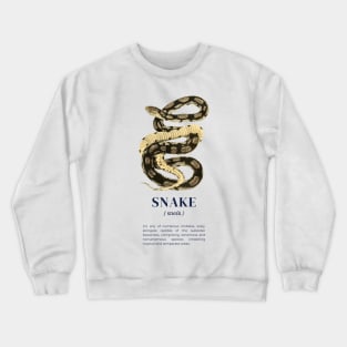 Snake - Animal Dictionary Definition Reptile Crewneck Sweatshirt